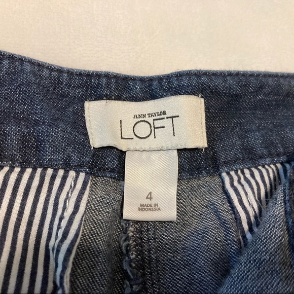 Ann Taylor LOFT Flat Front Dark Denim Jean Shorts 4 - Picture 2 of 14